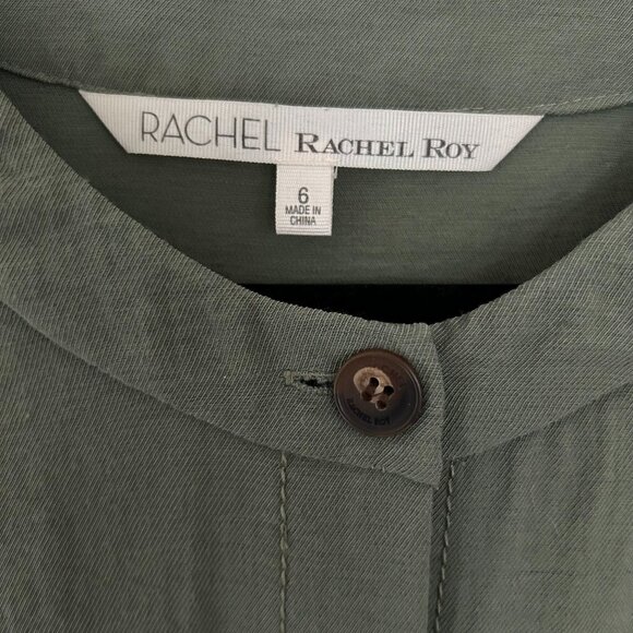 Rachel Roy Romper Style Dress Skirt Bare Midriff - Olive Green - US 6 - Picture 5 of 5